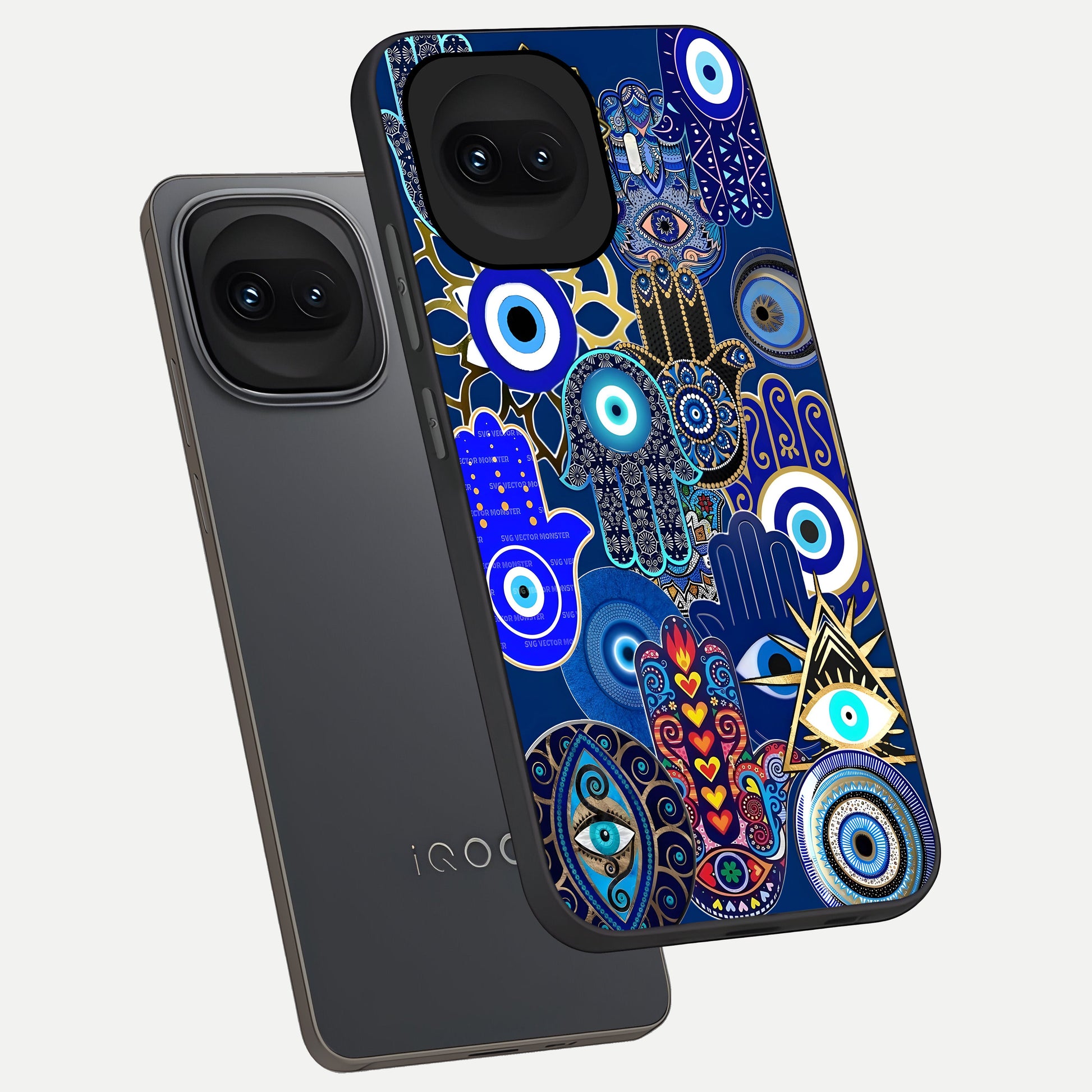  Mystic Palm Guard phone case for iQOO 15R showing premium glass back cover with detailed artwork