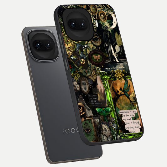  Mystic Woods Secret phone case for iQOO 15R showing premium glass back cover with detailed artwork