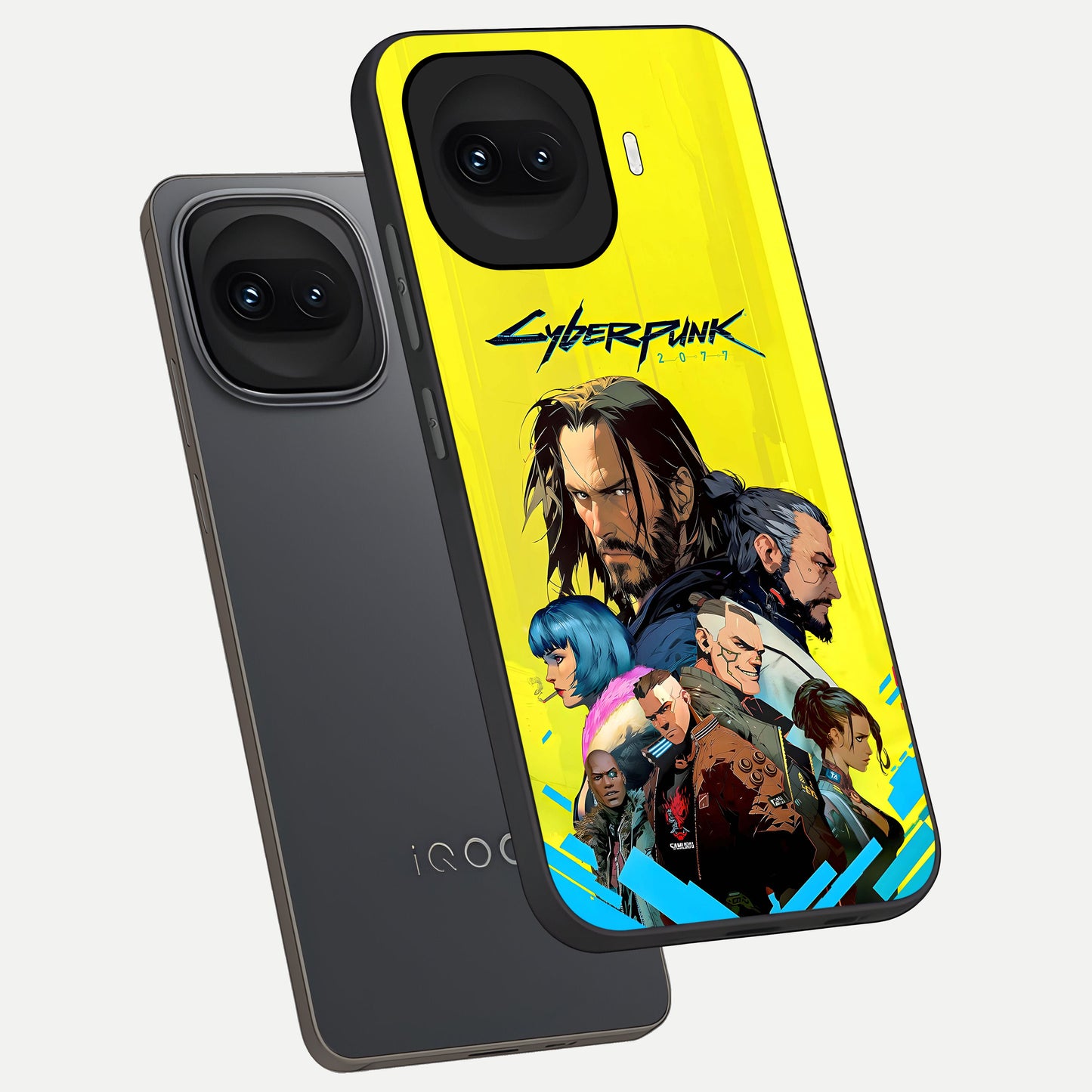  Neon Rebel Genesis phone case for iQOO 15R showing premium glass back cover with detailed artwork