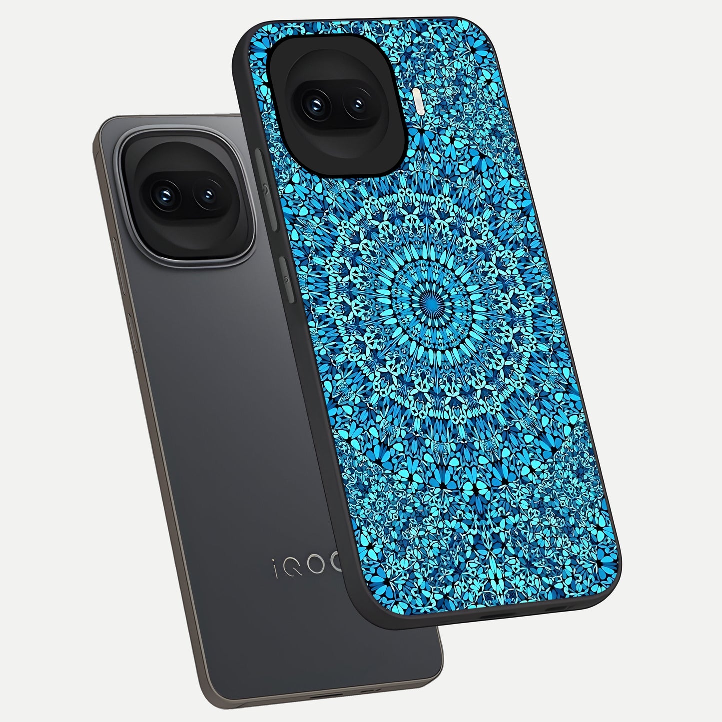  Ocean Bloom Mandala phone case for iQOO 15R showing premium glass back cover with detailed artwork
