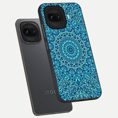  Ocean Bloom Mandala phone case for iQOO 15R showing premium glass back cover with detailed artwork