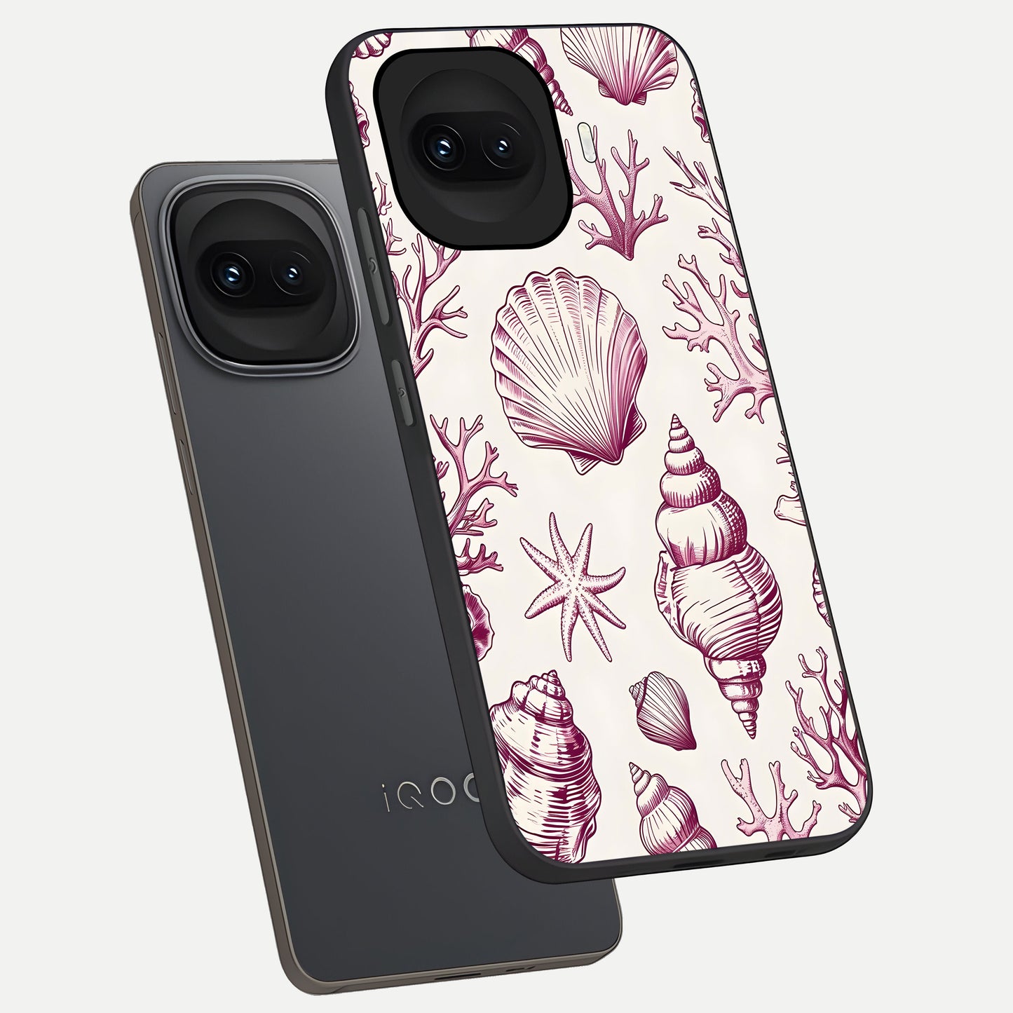  Pink Power Sparks phone case for iQOO 15R showing premium glass back cover with detailed artwork