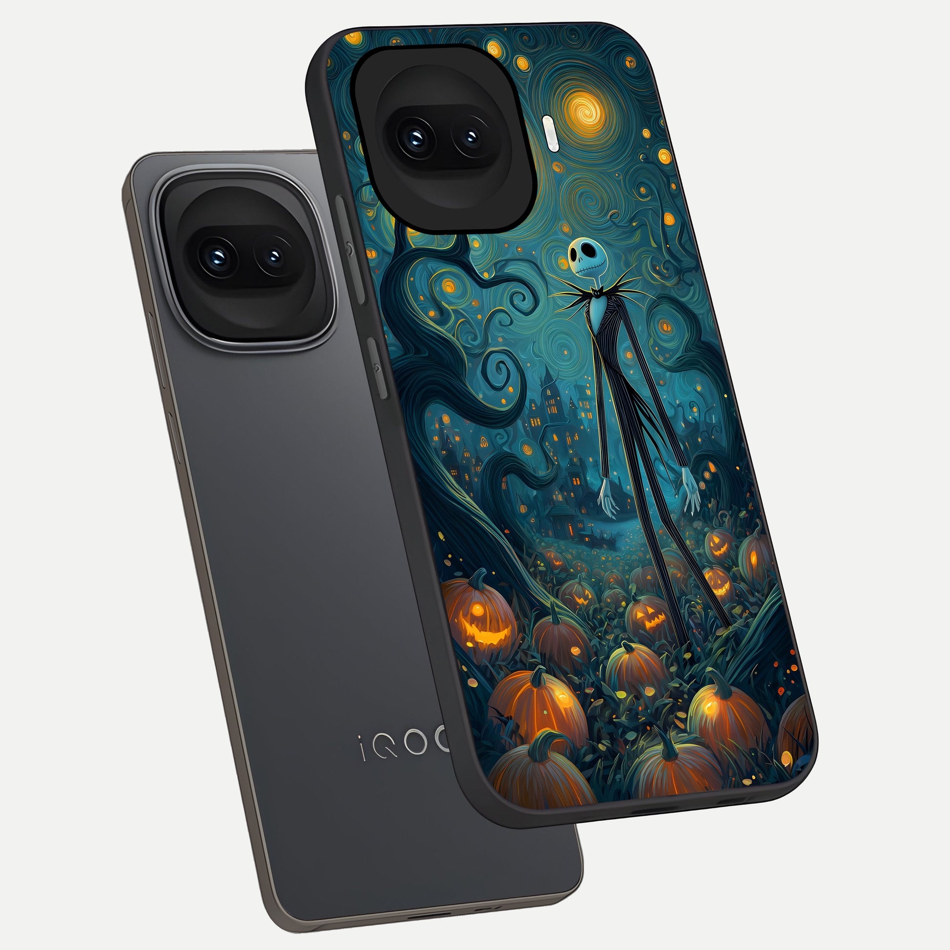  Pumpkin Moonlight Tale phone case for iQOO 15R showing premium glass back cover with detailed artwork