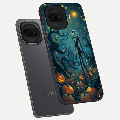  Pumpkin Moonlight Tale phone case for iQOO 15R showing premium glass back cover with detailed artwork