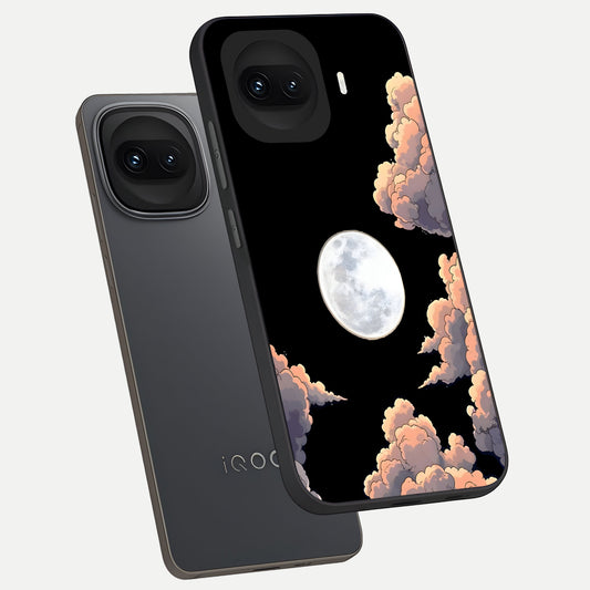  Shade Cloud Moon phone case for iQOO 15R showing premium glass back cover with detailed artwork