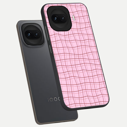  Soft Grid Bliss phone case for iQOO 15R showing premium glass back cover with detailed artwork