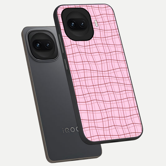  Soft Grid Bliss phone case for iQOO 15R showing premium glass back cover with detailed artwork