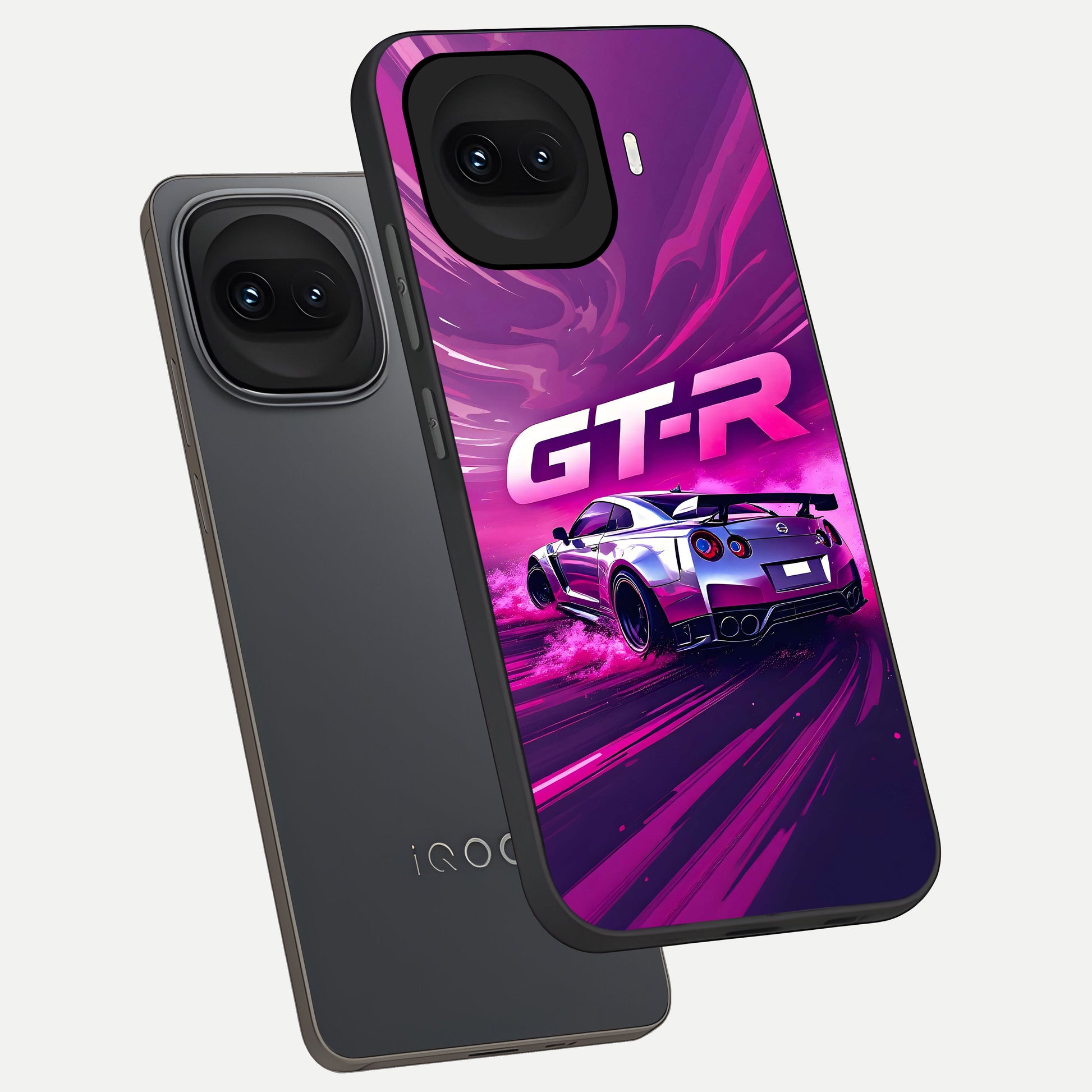  Speed Drift Legend phone case for iQOO 15R showing premium glass back cover with detailed artwork