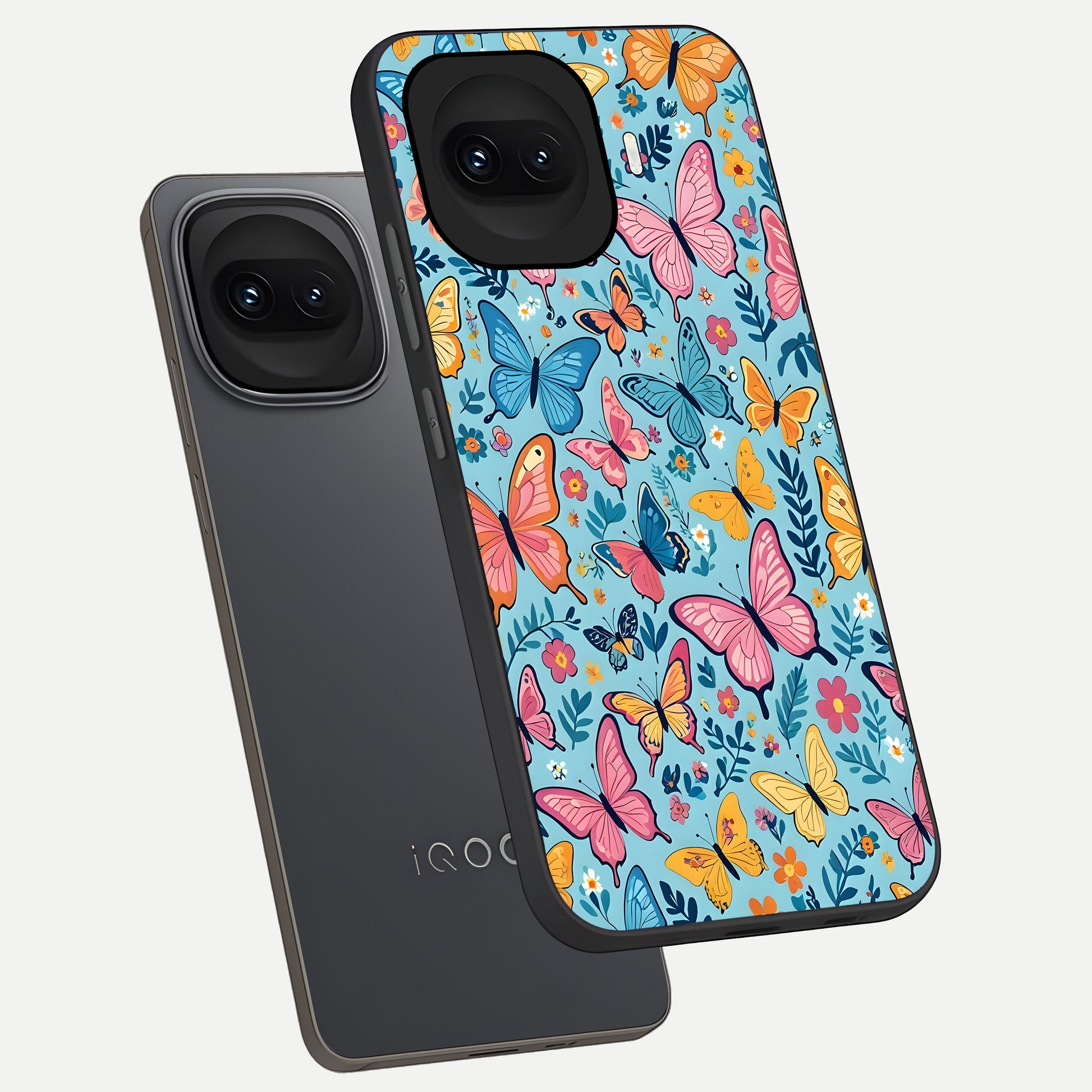  Spring Wing Garden phone case for iQOO 15R showing premium glass back cover with detailed artwork