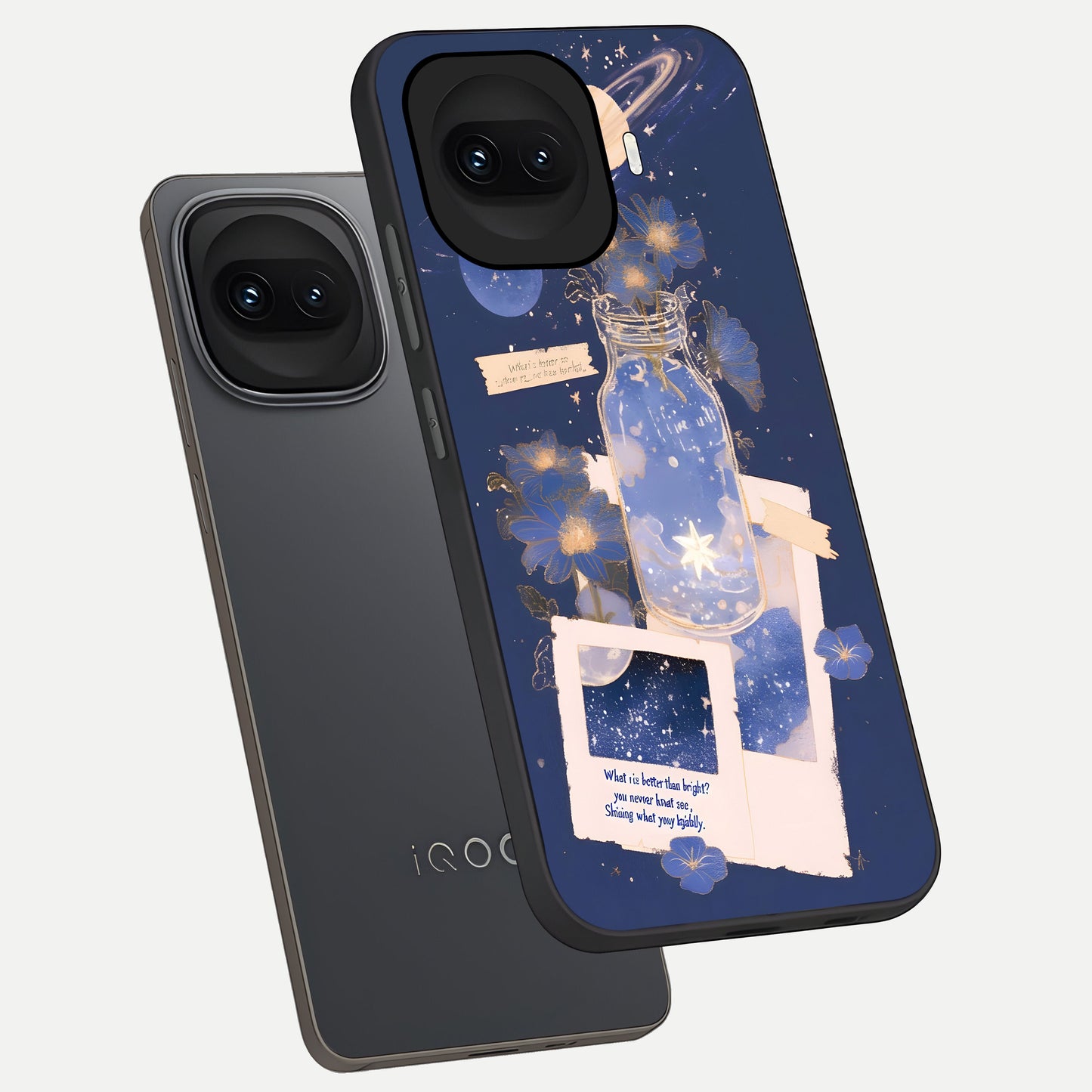  Starlit Cosmic Jar phone case for iQOO 15R showing premium glass back cover with detailed artwork