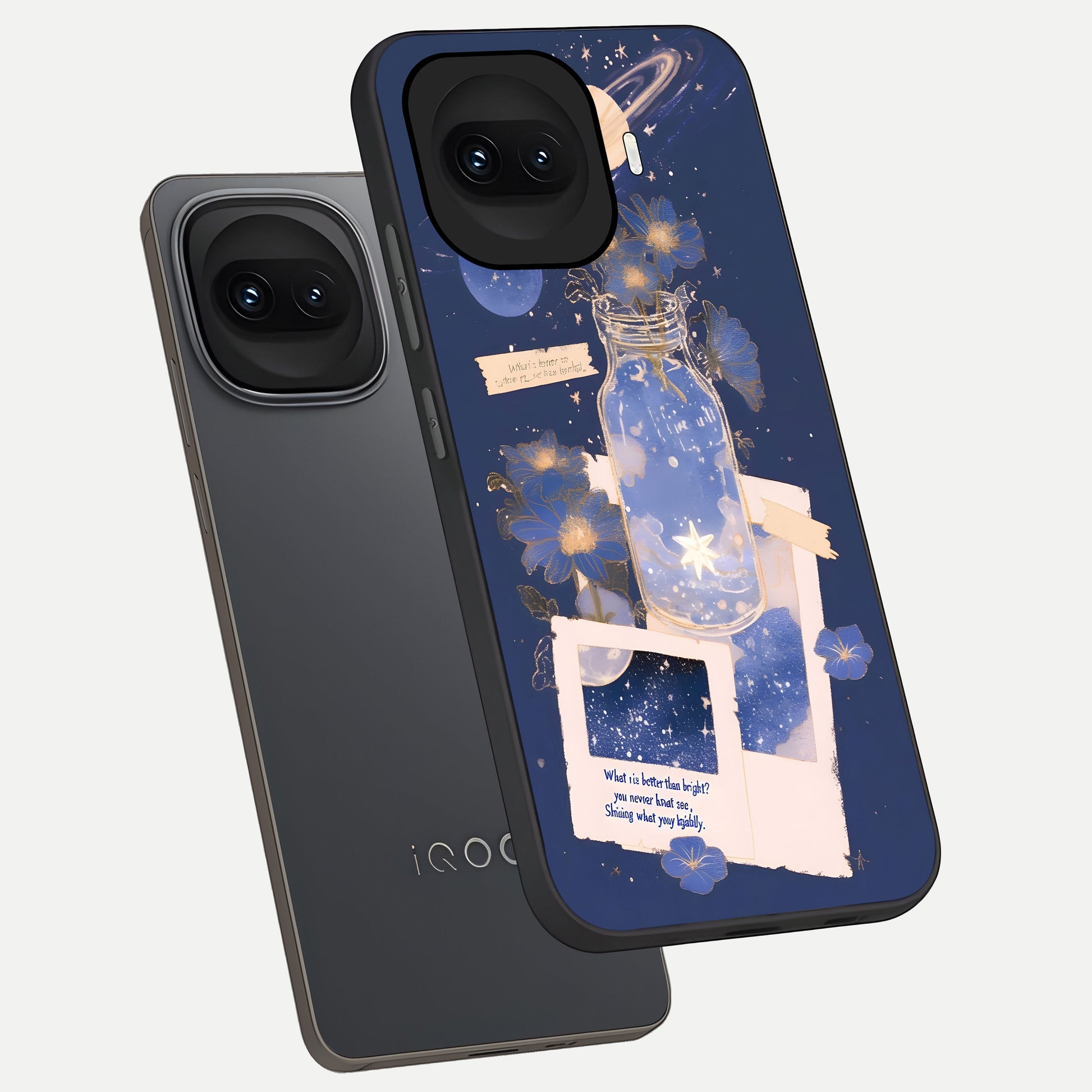  Starlit Cosmic Jar phone case for iQOO 15R showing premium glass back cover with detailed artwork