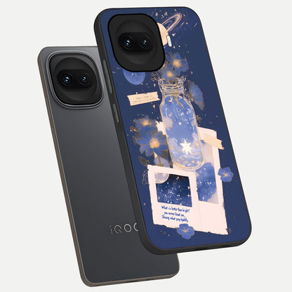  Starlit Cosmic Jar phone case for iQOO 15R showing premium glass back cover with detailed artwork