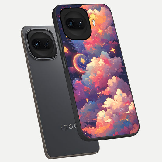  Starlit Dream Clouds phone case for iQOO 15R showing premium glass back cover with detailed artwork