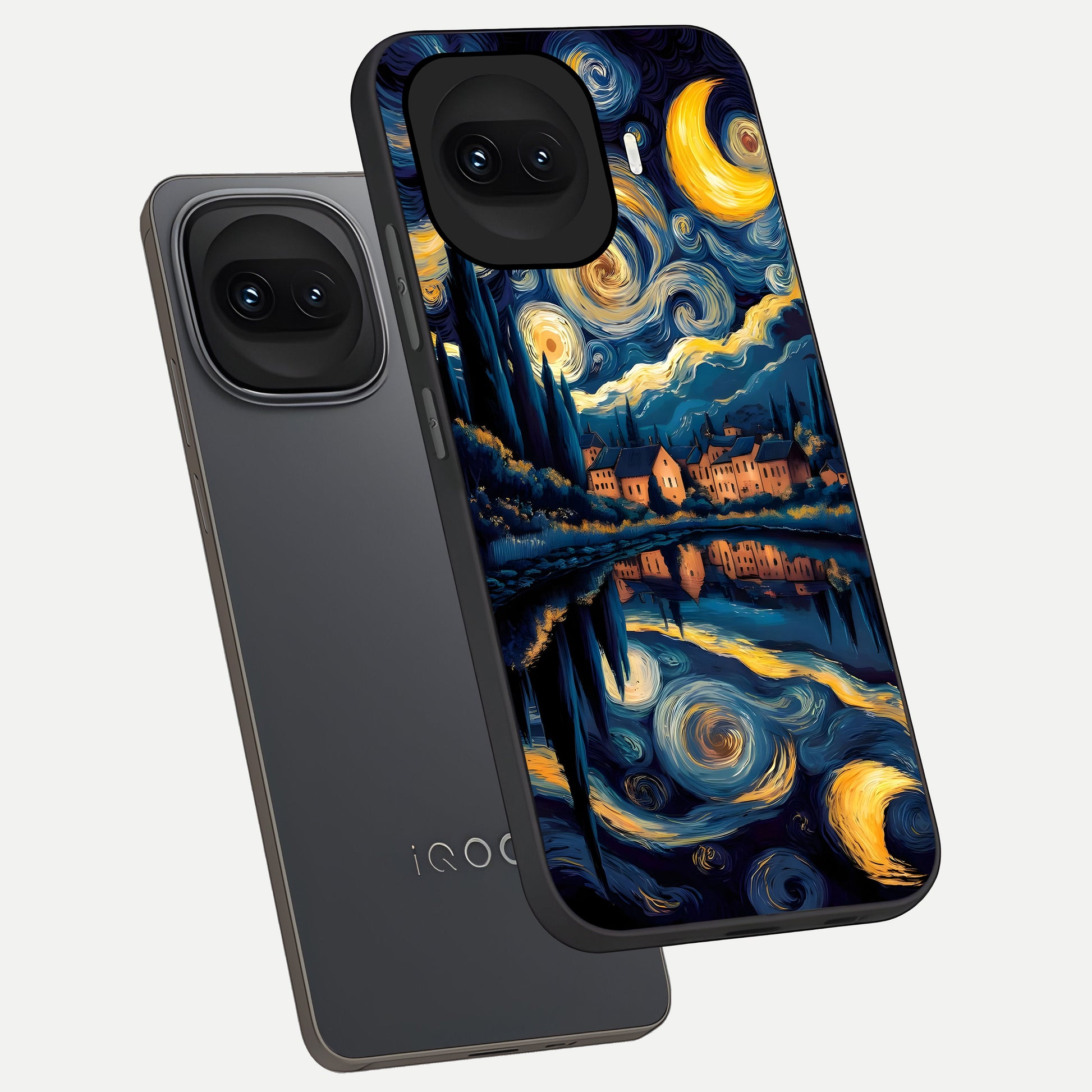  Starry Sky Serenity phone case for iQOO 15R showing premium glass back cover with detailed artwork