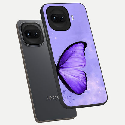  Violet Dream Wing phone case for iQOO 15R showing premium glass back cover with detailed artwork
