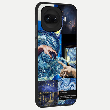  Aesthetic Vando Hands back cover for iQOO 15R slim fit glass case with vibrant aesthetic design