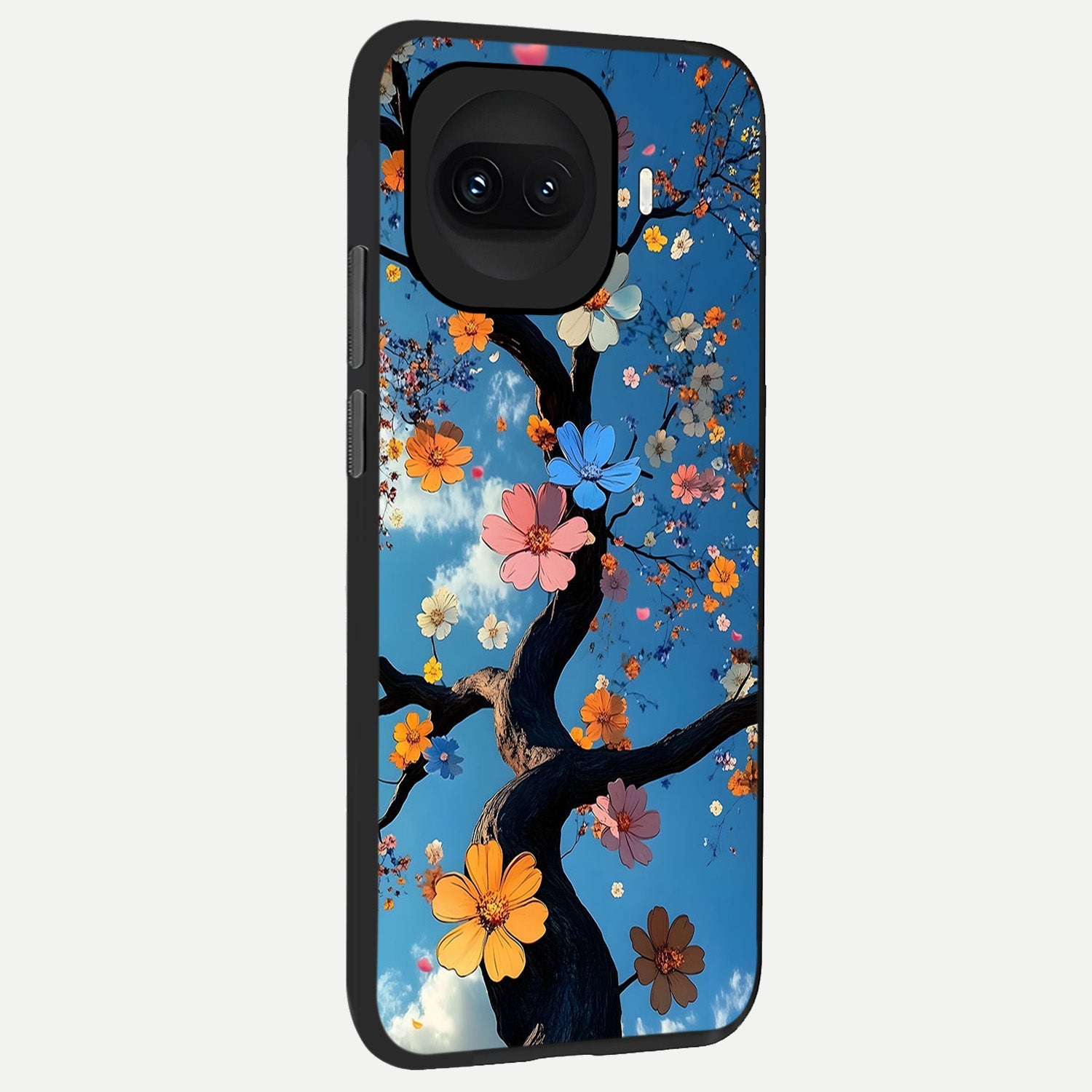 Blossom Dream Sky back cover for iQOO 15R slim fit glass case with vibrant aesthetic design