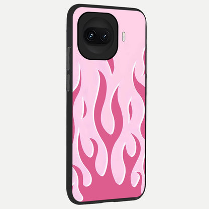  Blush Flame Energy back cover for iQOO 15R slim fit glass case with vibrant aesthetic design