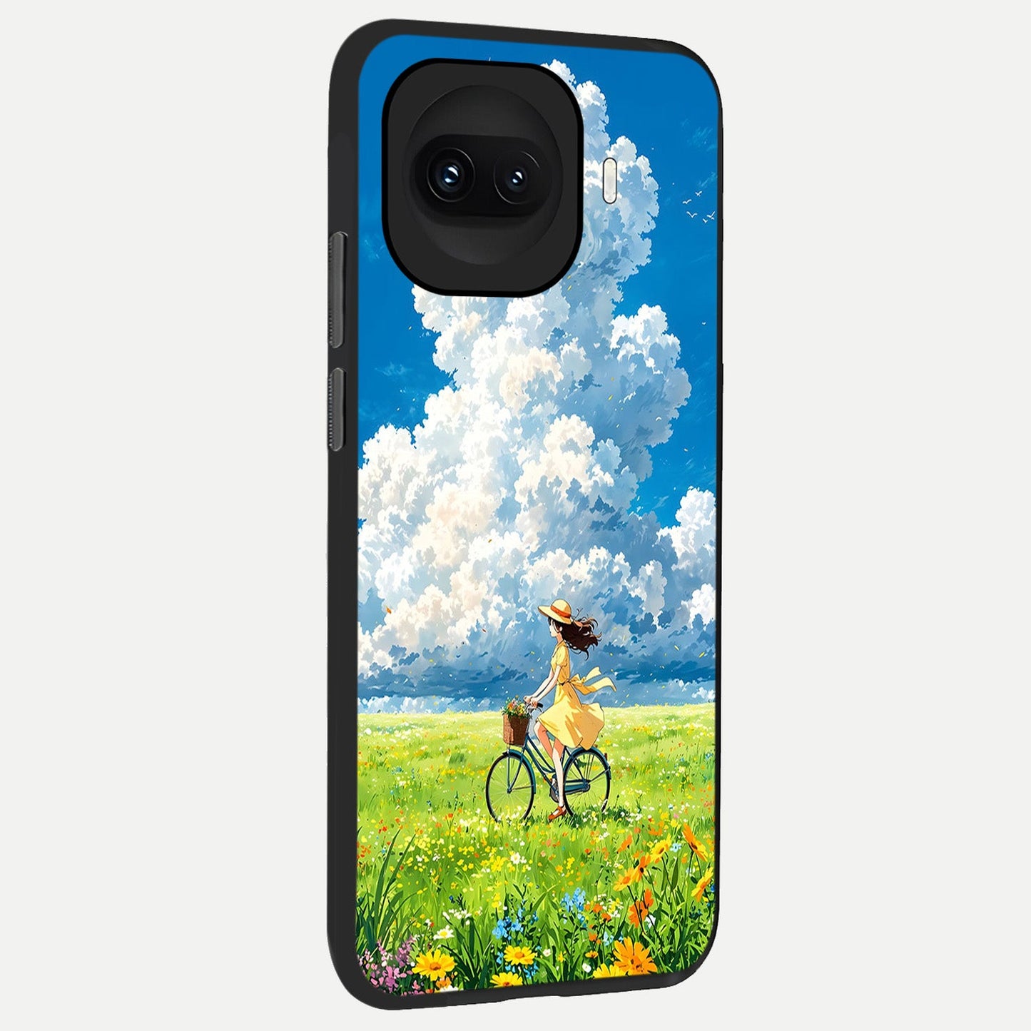  Breezy Meadow Ride back cover for iQOO 15R slim fit glass case with vibrant aesthetic design