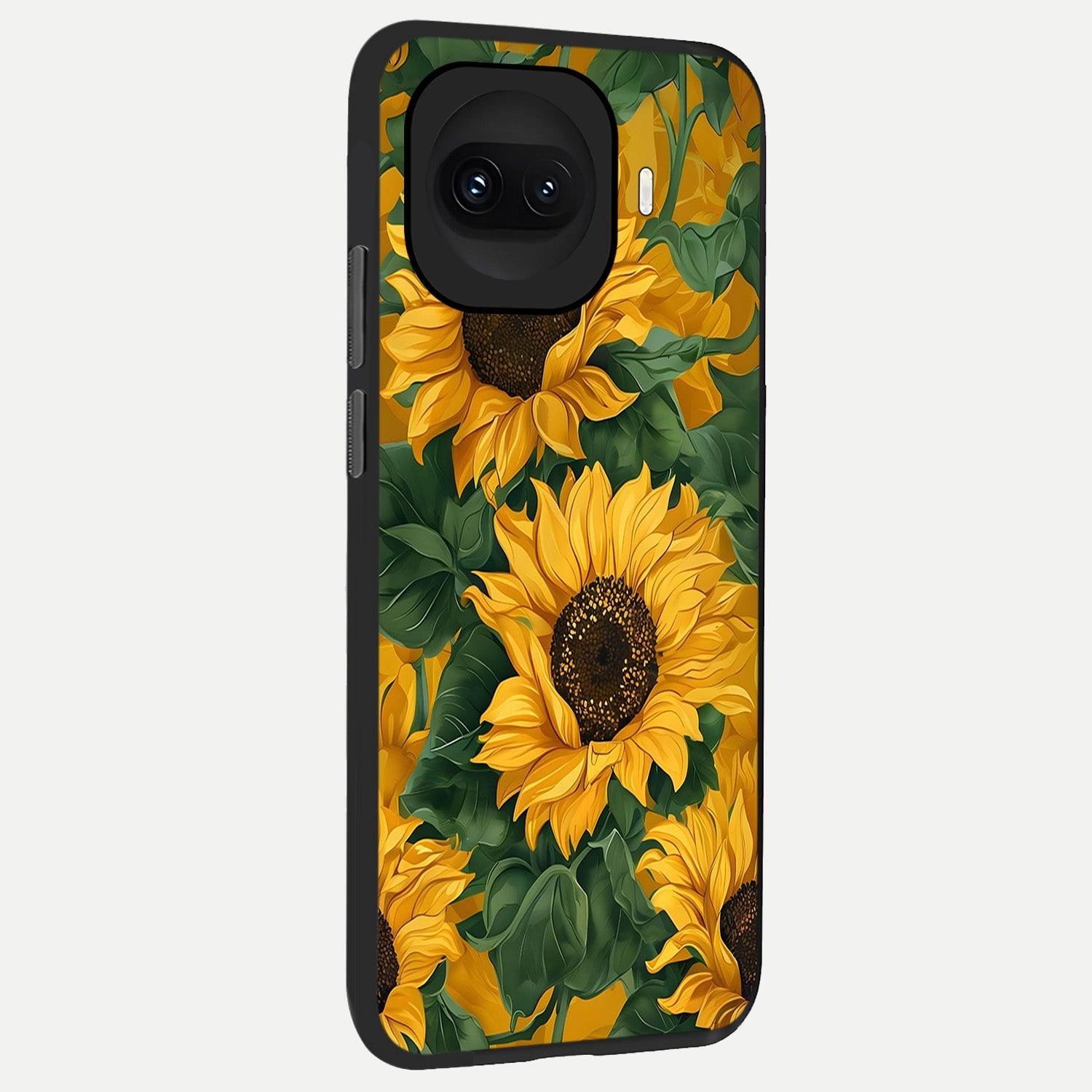  Bright Sunflower Bloom back cover for iQOO 15R slim fit glass case with vibrant aesthetic design