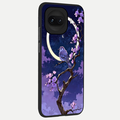  Celestial Bird Blossom back cover for iQOO 15R slim fit glass case with vibrant aesthetic design
