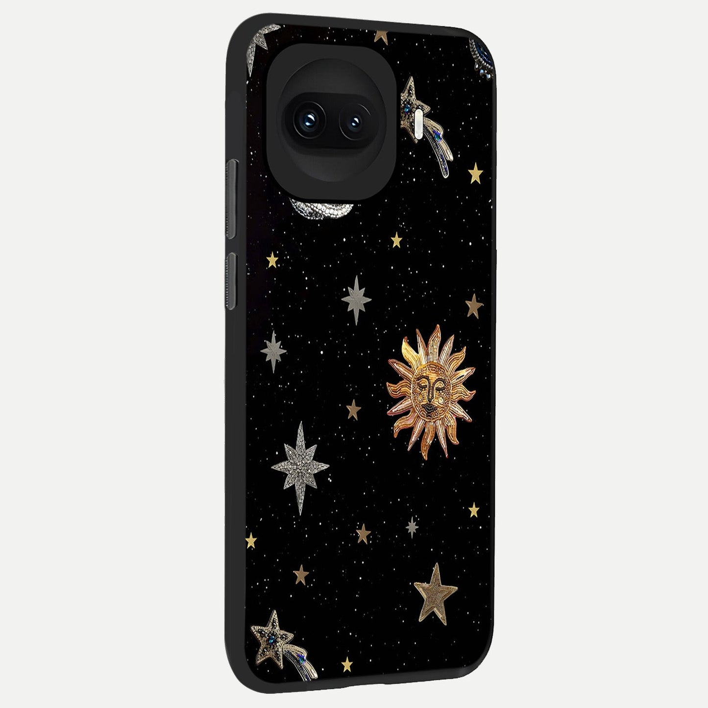  Celestial Moon With Stars back cover for iQOO 15R slim fit glass case with vibrant aesthetic design