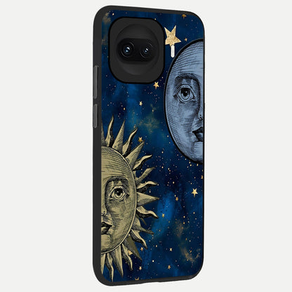  Celestial Moon With Sun back cover for iQOO 15R slim fit glass case with vibrant aesthetic design