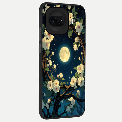  Celestial Moon And Flower back cover for iQOO 15R slim fit glass case with vibrant aesthetic design