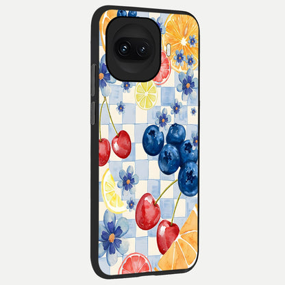  Citrus Bloom Joy back cover for iQOO 15R slim fit glass case with vibrant aesthetic design