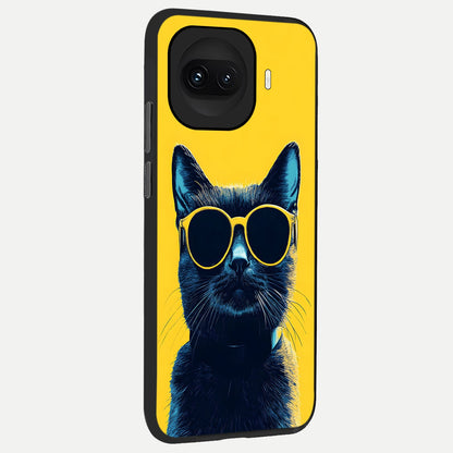 Cool Cat Vibes back cover for iQOO 15R slim fit glass case with vibrant aesthetic design