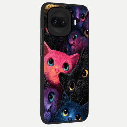  Cosmic Cats Dreams back cover for iQOO 15R slim fit glass case with vibrant aesthetic design