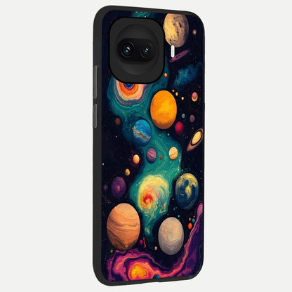  Cosmic Planet Journey back cover for iQOO 15R slim fit glass case with vibrant aesthetic design