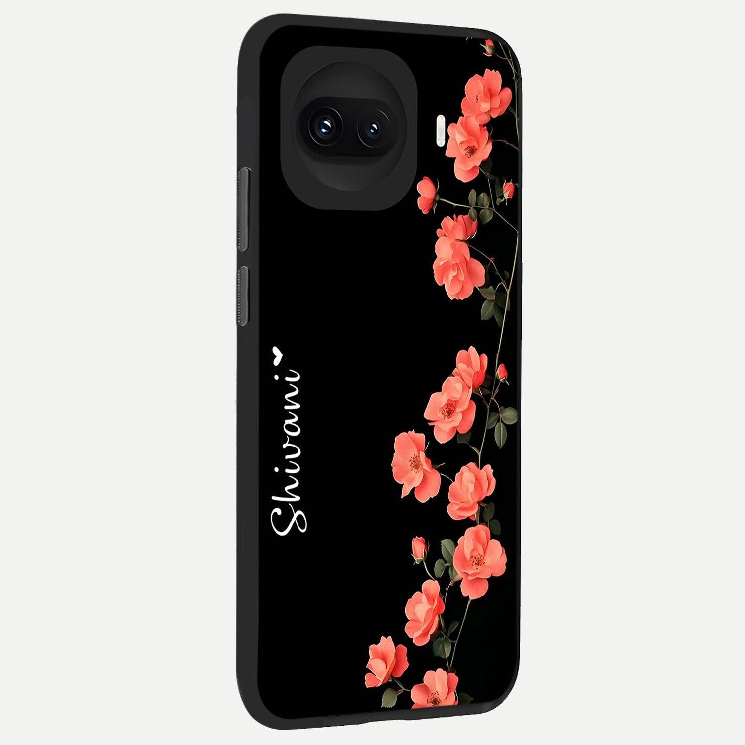  Crimson Bloom Grace Custom Name back cover for iQOO 15R slim fit glass case with vibrant aesthetic design