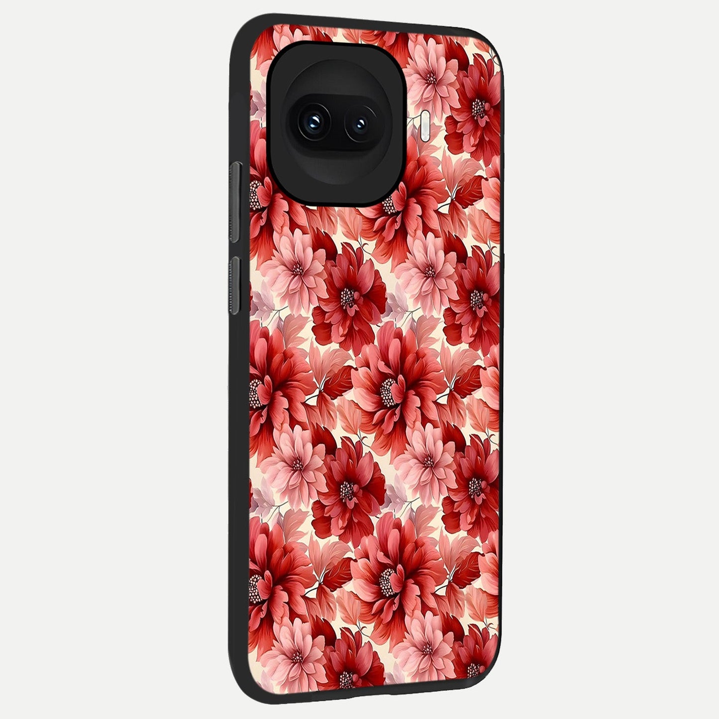  Crimson Love Petals back cover for iQOO 15R slim fit glass case with vibrant aesthetic design
