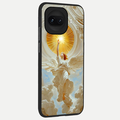  Divine Light Angel back cover for iQOO 15R slim fit glass case with vibrant aesthetic design