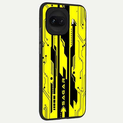  Electric Pulse CYBERPUNK Custom Name back cover for iQOO 15R slim fit glass case with vibrant aesthetic design