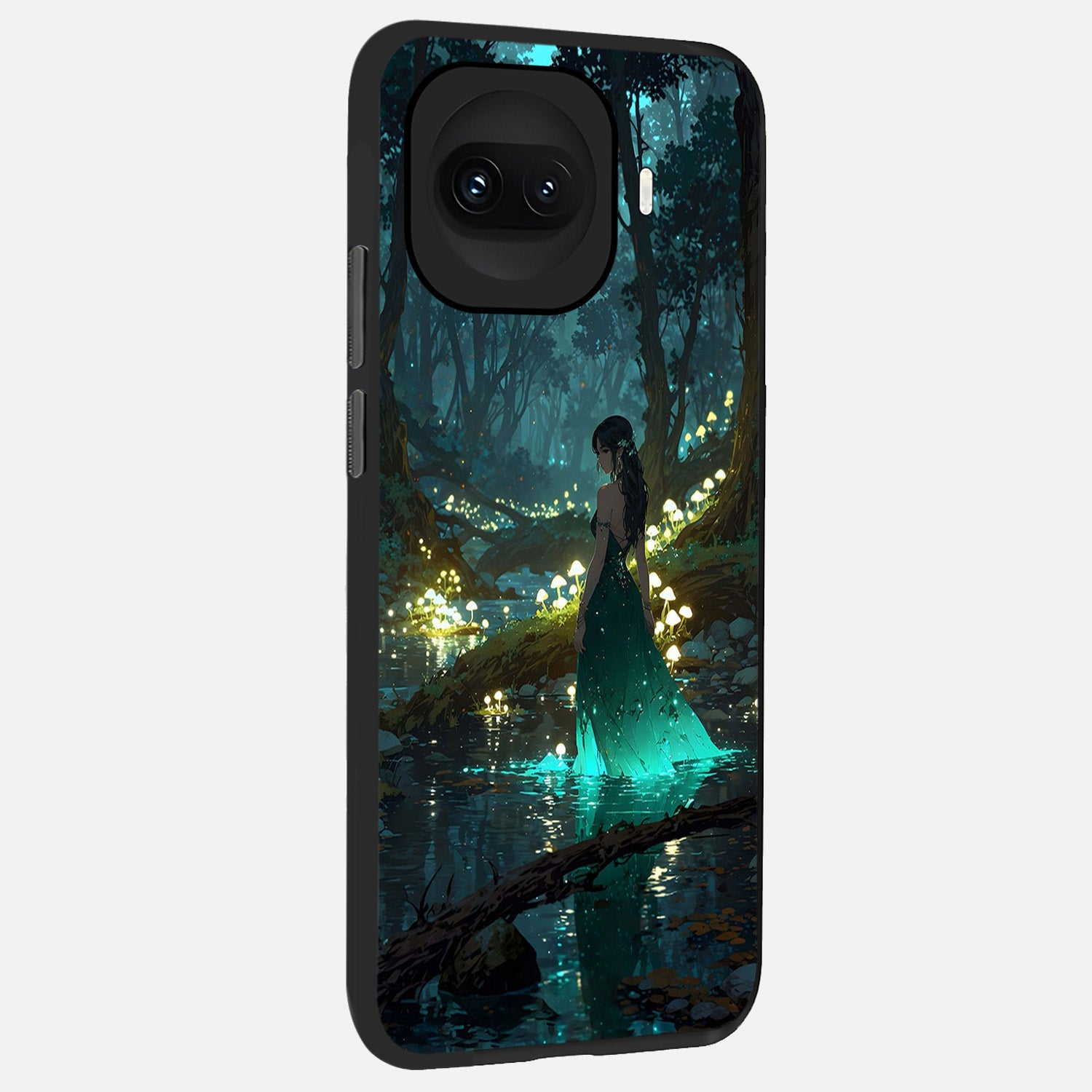  Enchanted Forest Glow back cover for iQOO 15R slim fit glass case with vibrant aesthetic design