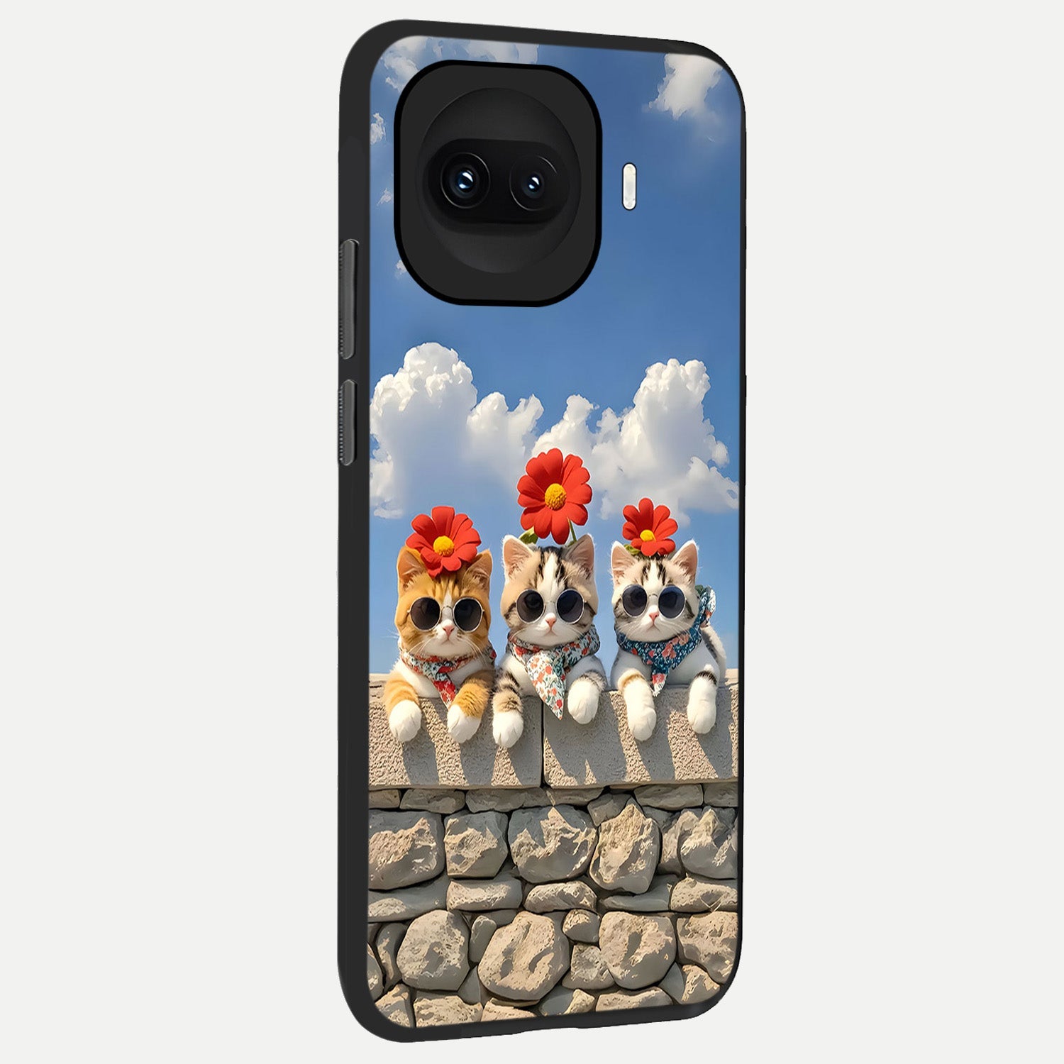  Floral Kitty Squad back cover for iQOO 15R slim fit glass case with vibrant aesthetic design