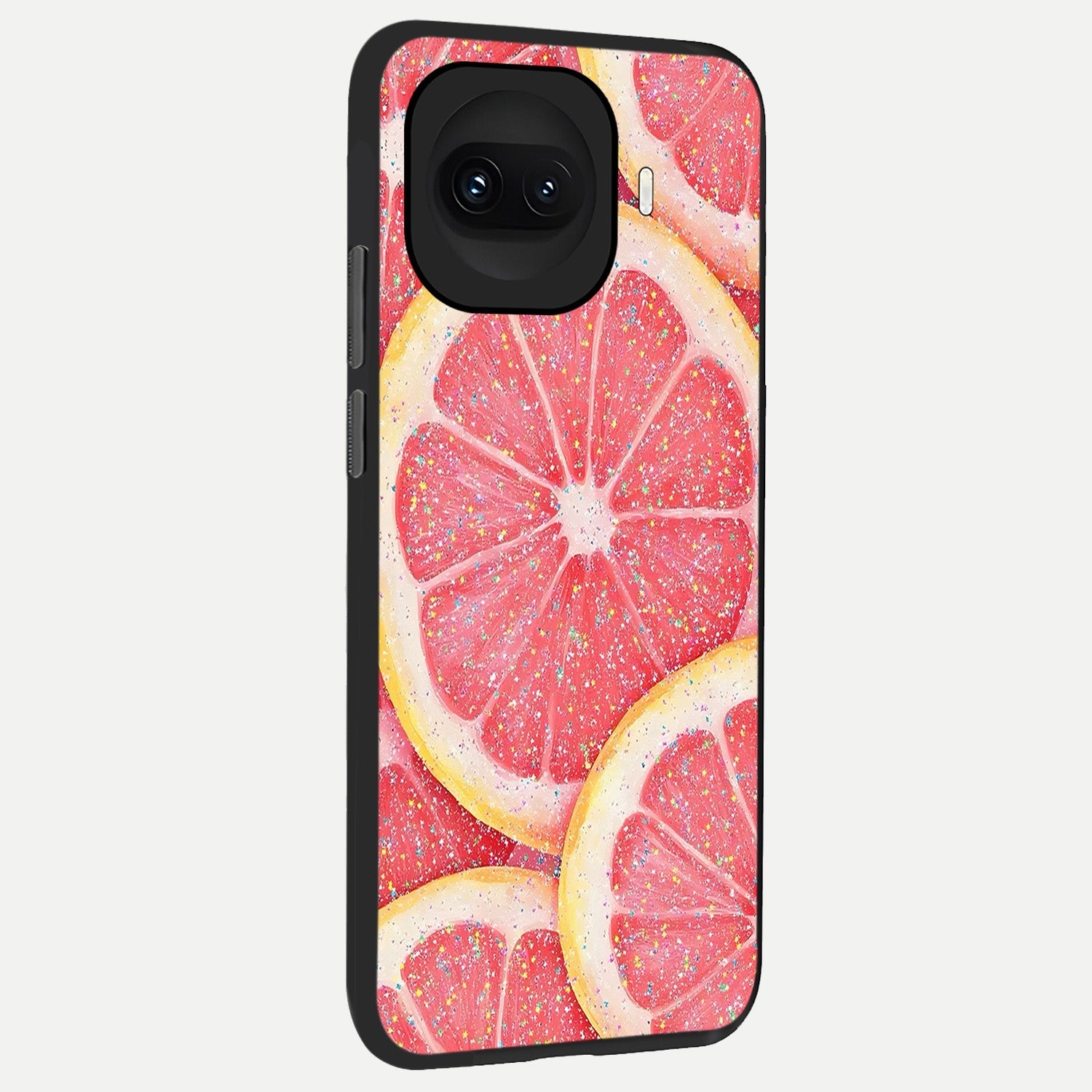  Glitter Grapefruit back cover for iQOO 15R slim fit glass case with vibrant aesthetic design