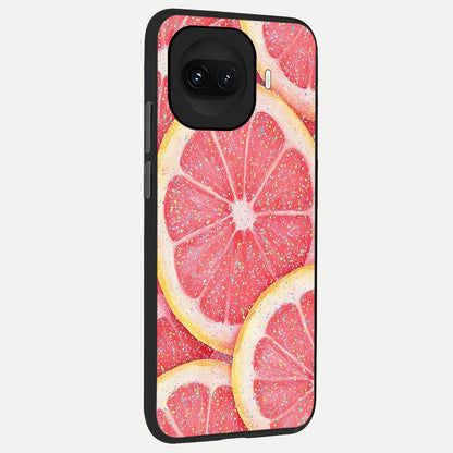  Glitter Grapefruit back cover for iQOO 15R slim fit glass case with vibrant aesthetic design