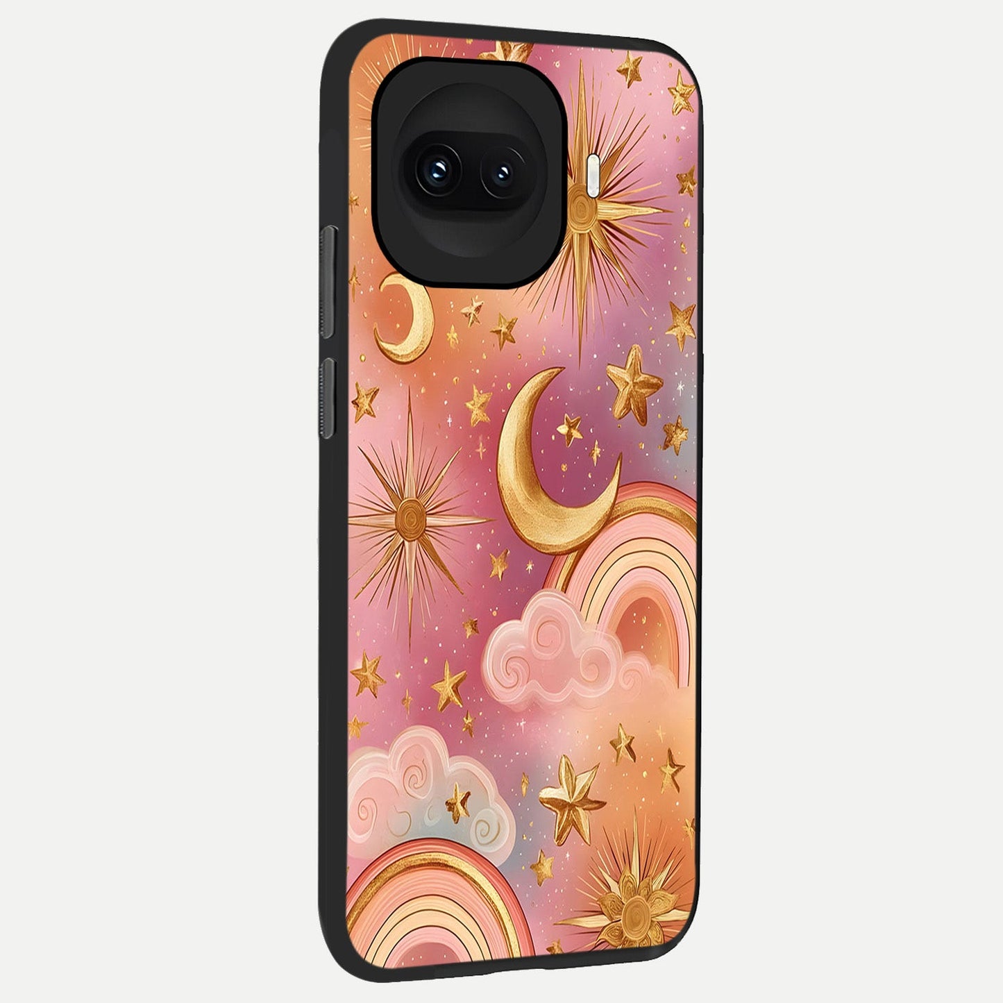  Golden Celestial Dreams back cover for iQOO 15R slim fit glass case with vibrant aesthetic design