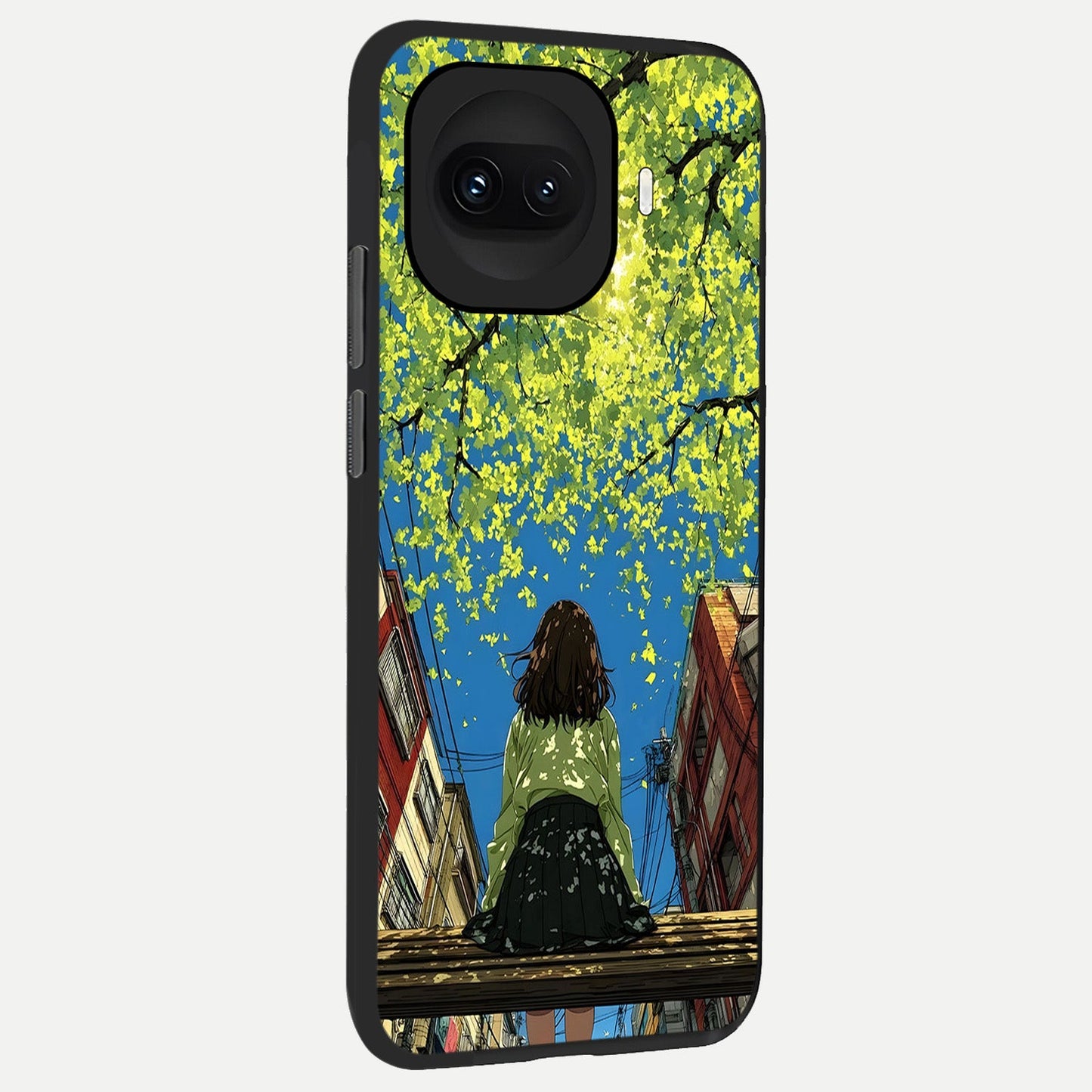  Golden Leaves Glow back cover for iQOO 15R slim fit glass case with vibrant aesthetic design