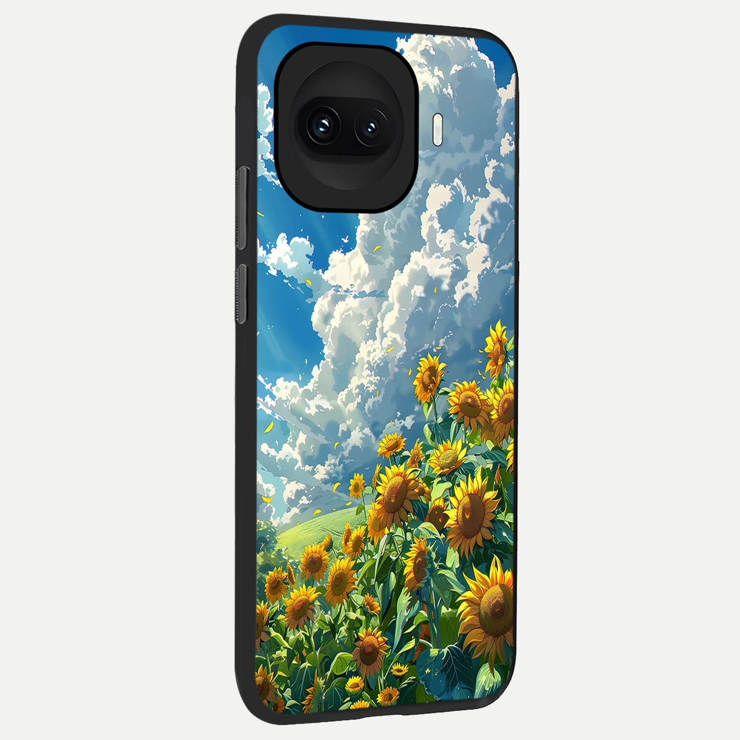  Golden Sun Glory back cover for iQOO 15R slim fit glass case with vibrant aesthetic design