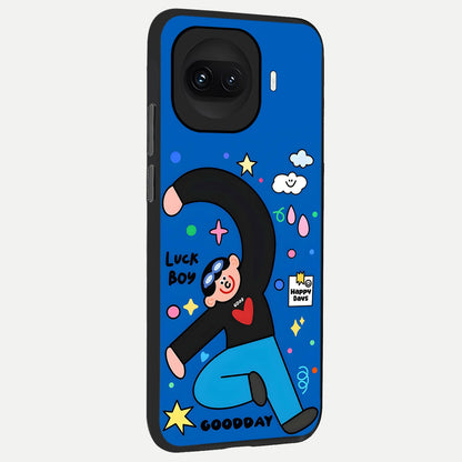  Happy Luck Vibe back cover for iQOO 15R slim fit glass case with vibrant aesthetic design