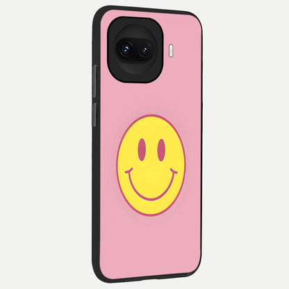  Happy Pink Mood back cover for iQOO 15R slim fit glass case with vibrant aesthetic design