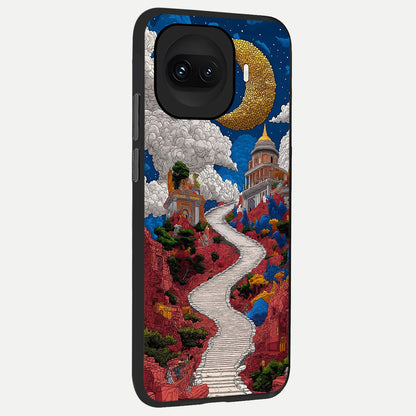  Heavenly Moon Path back cover for iQOO 15R slim fit glass case with vibrant aesthetic design