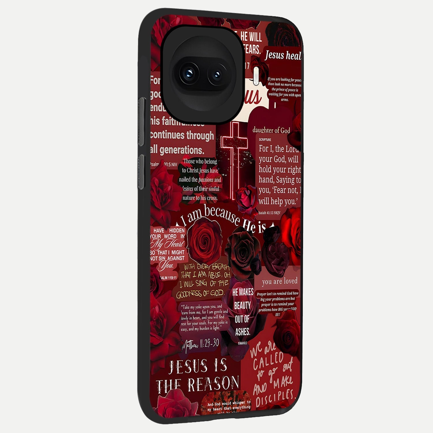  Jesus Love Heals back cover for iQOO 15R slim fit glass case with vibrant aesthetic design