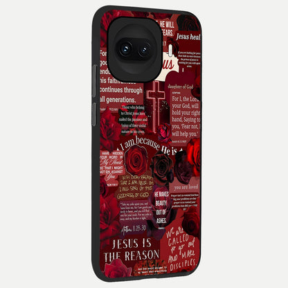  Jesus Love Heals back cover for iQOO 15R slim fit glass case with vibrant aesthetic design