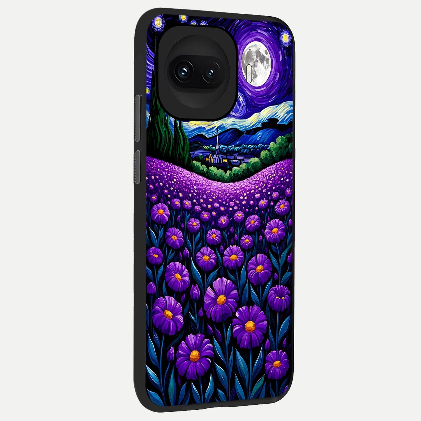 Lavender Moon Field back cover for iQOO 15R slim fit glass case with vibrant aesthetic design