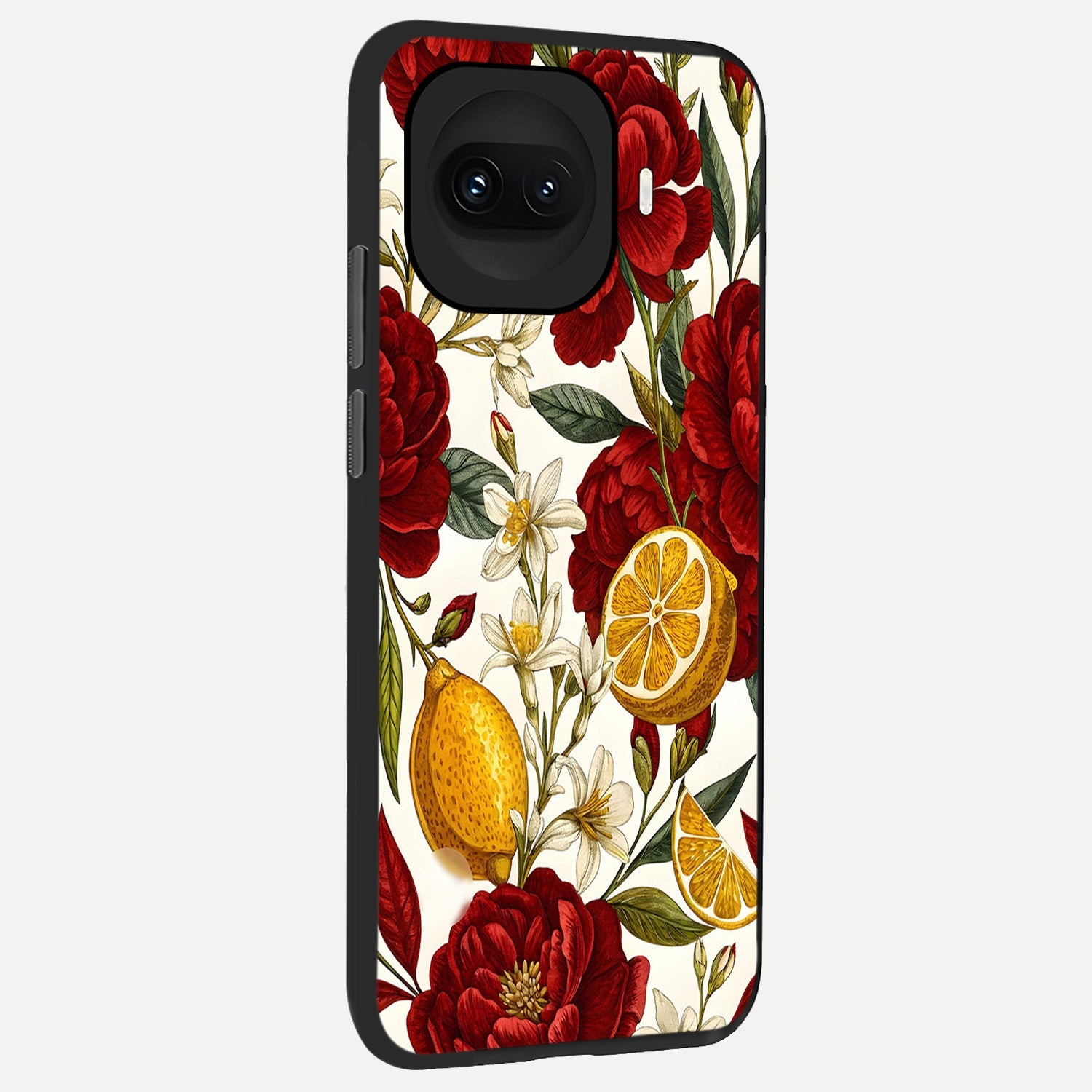  Lemon Rose Charm back cover for iQOO 15R slim fit glass case with vibrant aesthetic design